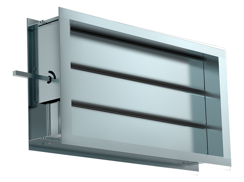 DRr 600х300 воздушный клапан с подставкой под электропривод